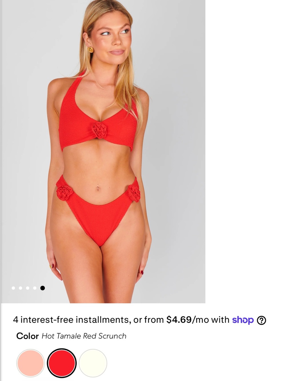 Show me your mumu red scrunch Malta bottoms only
